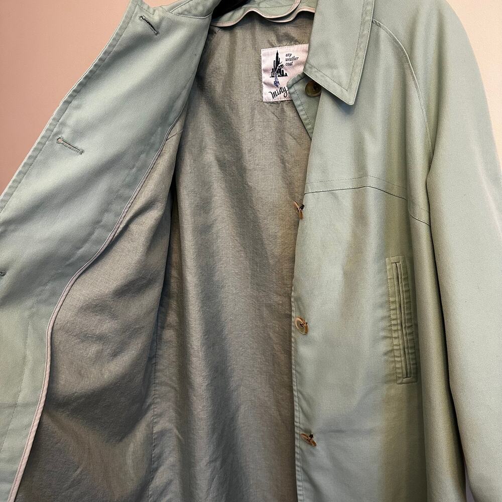 Vintage Misty Harbor Any Weather Coat Mint Green USA 18 - Picture 5 of 10